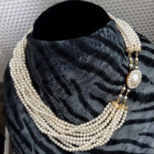 Vintage 10 Strand Pearl Necklace 1950s